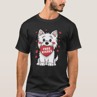 T-shirt West Highland White Terrier Westie Chien Valentine