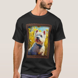 T-shirt West Highland White Terrier Westie Peinture Sunflo