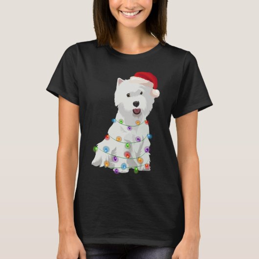 T-shirt West Highland White Terrier Westin Christmas Light (Devant)