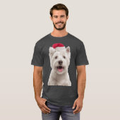 T-shirt West Highland Whiteerrier dog with Christmas Hat F (Devant entier)