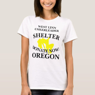 T-SHIRT WEST LINN POM-POM GIRL SHELTER DONNEZ MAINTENANT O