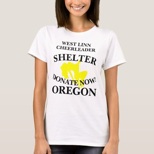 T-SHIRT WEST LINN POM-POM GIRL SHELTER DONNEZ MAINTENANT O (Devant)