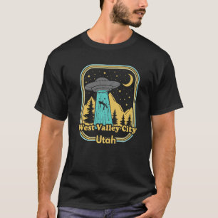 T-shirt West Valley City Utah Ufo Alien 80s Retro State Pr