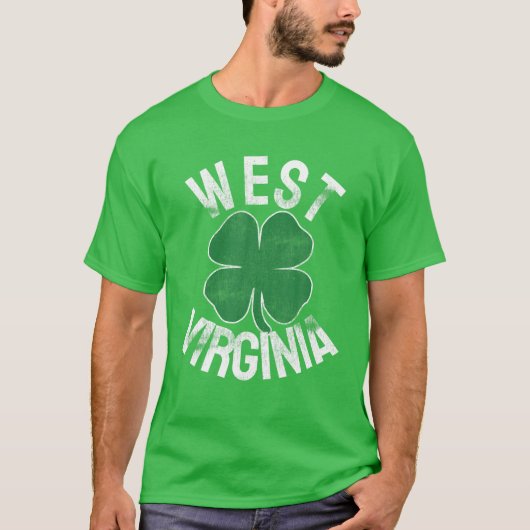 T-shirt West Virginia Cadeau St. Patrick's Day Shamrock -  (Devant)