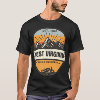 T-shirt West Virginia Wild And Wonderful Vintage Retro Mou