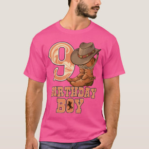 T-shirt Western 9e Anniversaire Cowboy 9 Ans Garçon Rodeo