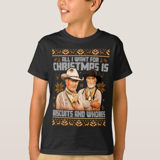 T-shirt Western Biscuits And S Christmas Ugly (Devant)