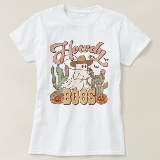 T-shirt Western Country Cowgirl Howdy Boos Funny Halloween (Design devant)