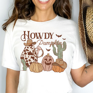 T-shirt Western Country Cowgirl Howdy Citrouille Halloween