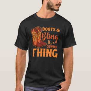 T-shirt Western Country Rodeo Boots And Bling C'est un Cow