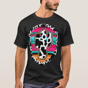 T-shirt Western Cow Cactus Leopard Cheetha Serape Turquois
