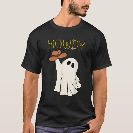 T-shirt Western Cowboy Ghost Howdy Cute Country Halloween (Devant)