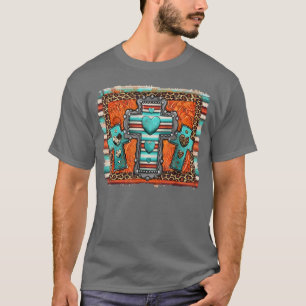 T-shirt Western Cowhide Leopard Cross Serape Christian Jes