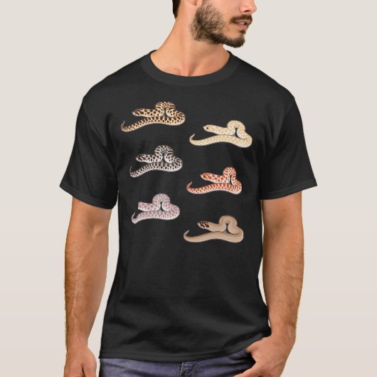 T-shirt Western Hognose Pattern, Morphs Normal, Albino (Devant)