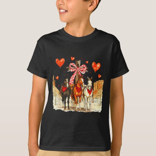 T-shirt Western Horse Valentine Funny Western Valentines D (Devant)