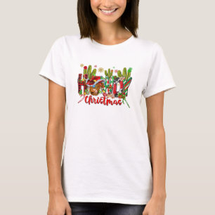 T-shirt Western Howdy Cowboy Casquette Et Cactus De Vache 