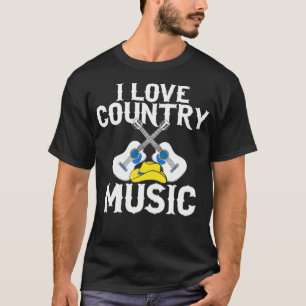 T-shirt Western I Love Country Music USA Line Dance Campfi