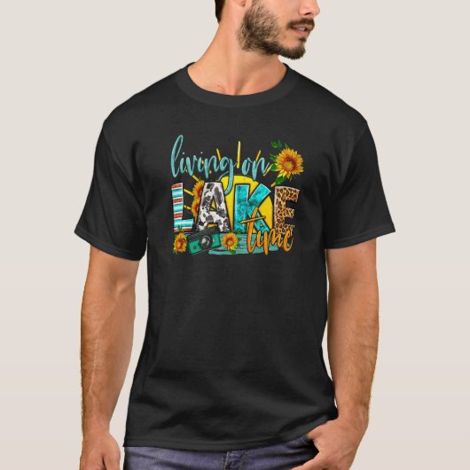 T-shirt Western Lake Living On Lake Time Leopard Cowhide L (Devant)