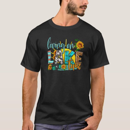 T-shirt Western Lake Living On Lake Time Leopard Cowhide L (Devant)