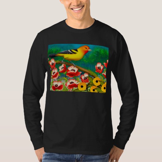T-shirt Western Tanager dans Sweatshirt de fleurs de jardi (Devant)