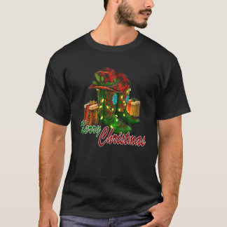 T-shirt Western Texas Cowboy Boots Casquette Joyeux Noël v