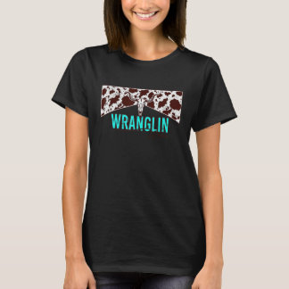 T-shirt Western Texas Cowhide Bull Skcrâne Rodeo Cowgirl W