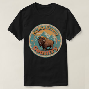 T-shirt Western Vibe Montana Bison Cowboy Style Vintage