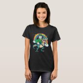 T-shirt Westie Beer Dino Rex Horn Rainbow Dog (Devant entier)