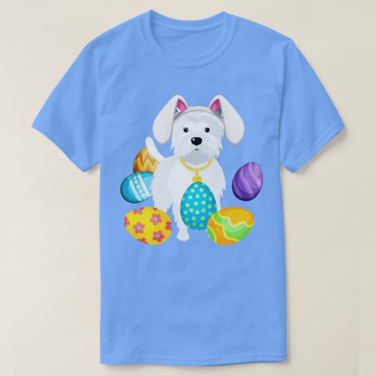 T-shirt Westie Bunny Rabbit Casquette Jouer aux oeufs de P (Design devant)