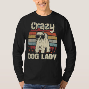 T-shirt Westie Crazy Dog Lady Fête Vintage des mères Retro