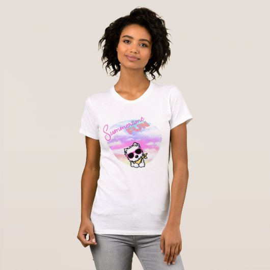 T-shirt Westie Fun Summer (Devant entier)