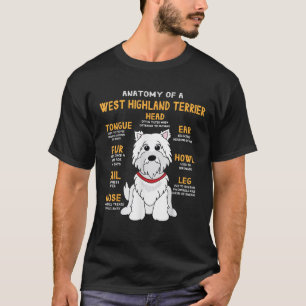 T-shirt Westie Highland Terrier Anatomie Funny Chien Maman