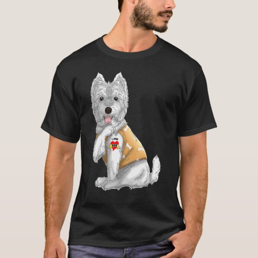 T-shirt Westie I Love Mom Tattoo Dog Fête des mères 1 (Devant)
