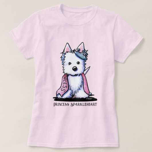 T-shirt Westie Princesse Sparkleheart (Design devant)