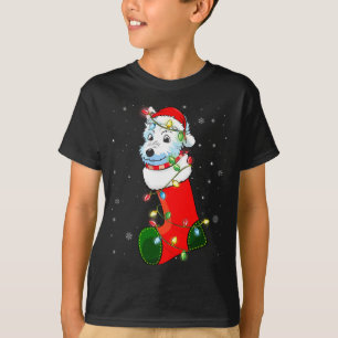 T-shirt Westie sapin de Noël Westie Santa Hat Lights Noël
