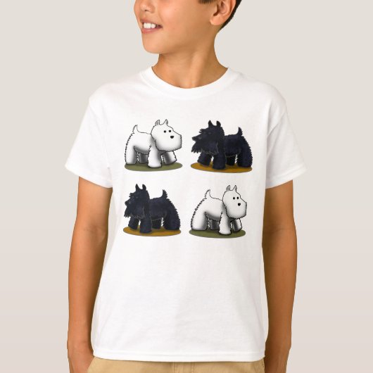 T-shirt Westie, Scottie, Scottie, Westie (Devant)