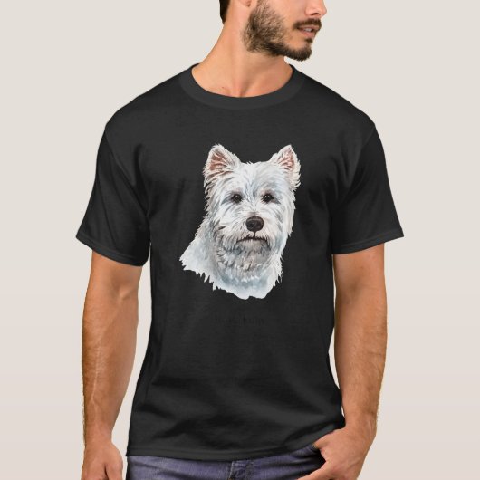 T-shirt Westie Terrier White Dog Portrait (Devant)