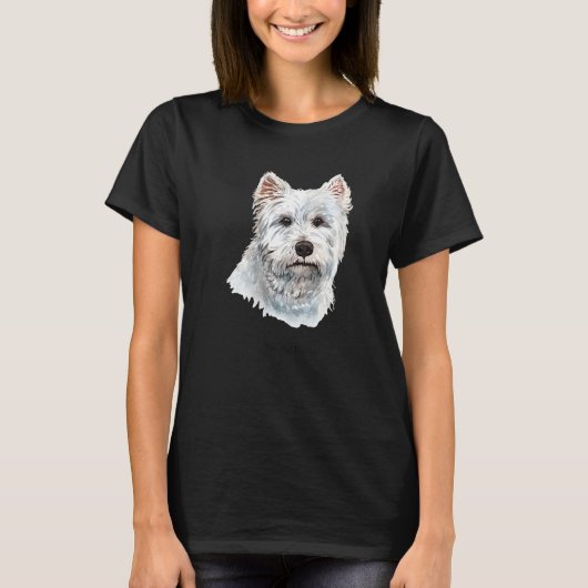 T-shirt Westie Terrier White Dog Portrait (Devant)