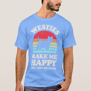 T-shirt Westies me rendre heureux Sunset Retro pour hommes