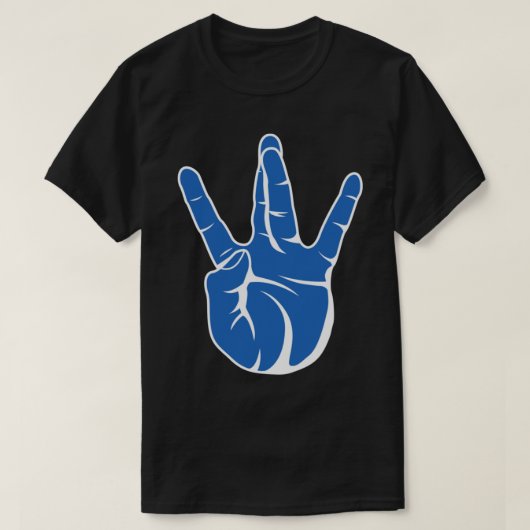 T-shirt Westside West Coast Rap Hip Hop Hand Sign Blue Ess (Design devant)