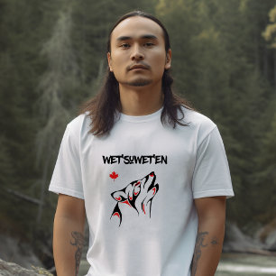 T-shirt Wet'suwet'en Howling Wolf Haida Style Tatouage cou