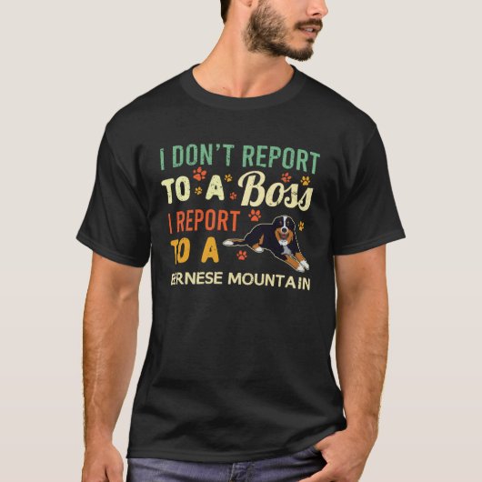 T-shirt WFH Bernese Mountain Dog Boss Coworker Work From H (Devant)