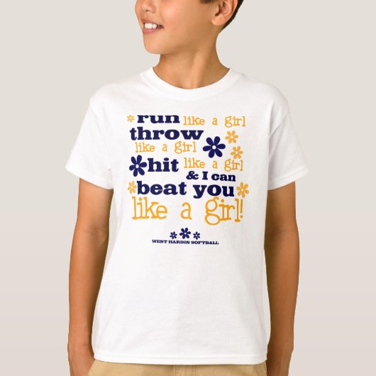 T-shirt WH aiment un base-ball de fille (Devant)