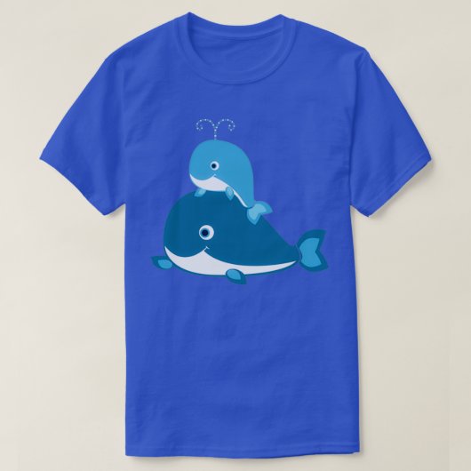T-shirt Whale Mom and Baby Whales (Design devant)