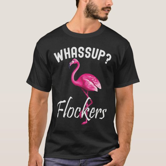 T-shirt Whass Up Flockers Sup Flocked Flamingo Tripical Bi (Devant)