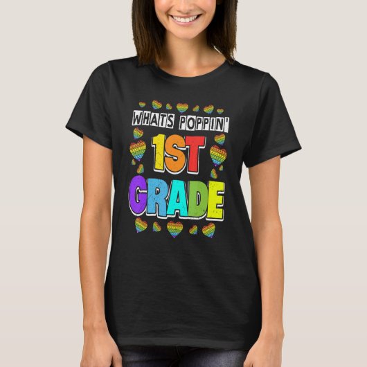 T-shirt Whats Poppin 1ère année Heart Fidget Pop It First  (Devant)