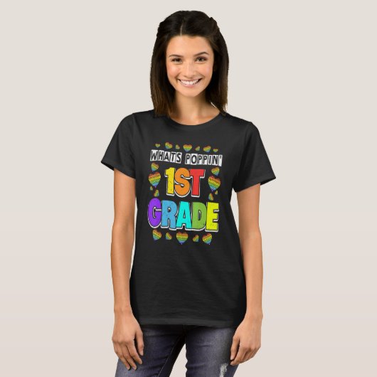 T-shirt Whats Poppin 1ère année Heart Fidget Pop It First  (Devant entier)