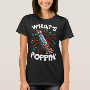 T-shirt What's Poppin America USA Drapeau patriotique 4e d
