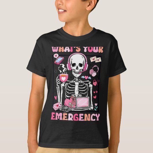 T-shirt What's Your Emergency Valentines Day 911 Dispatche (Devant)