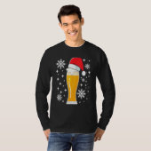 T-shirt Wheat Beer Wheat Beer with Christmas Hat  Beer Dri (Devant entier)